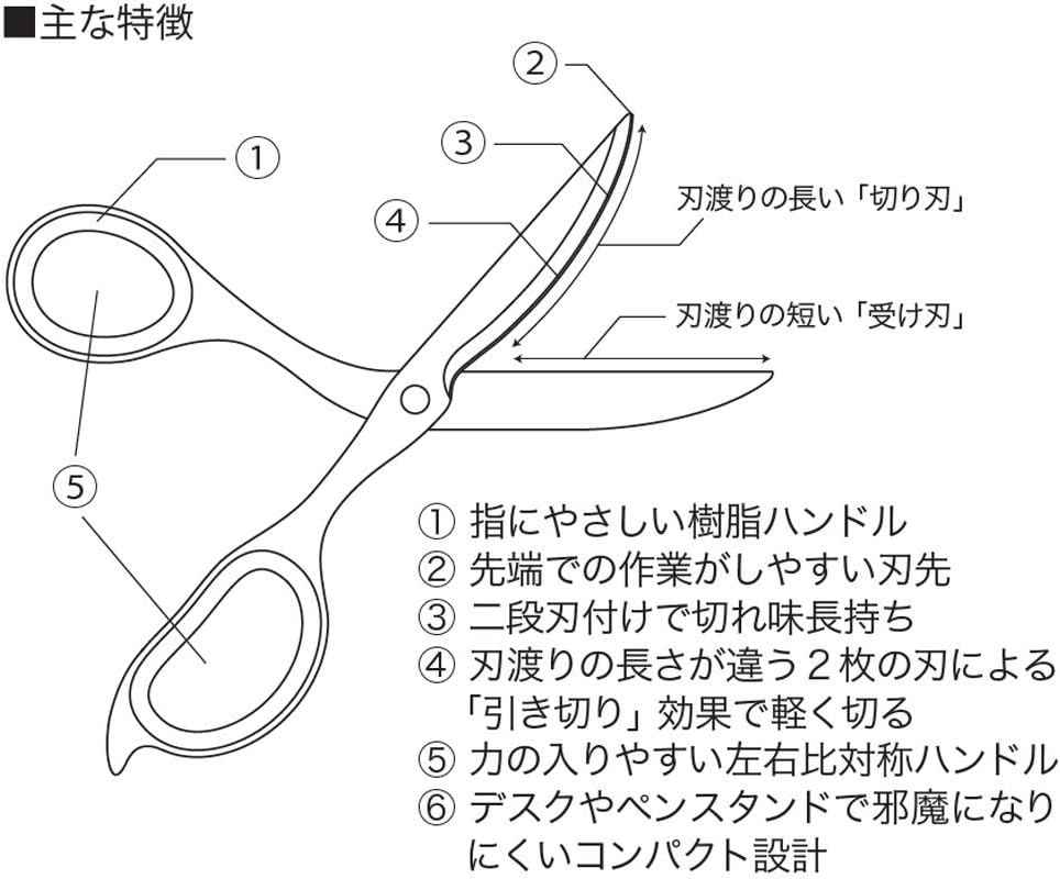 NAKABAYASHI Stationery Hikigiri Slim Scissors