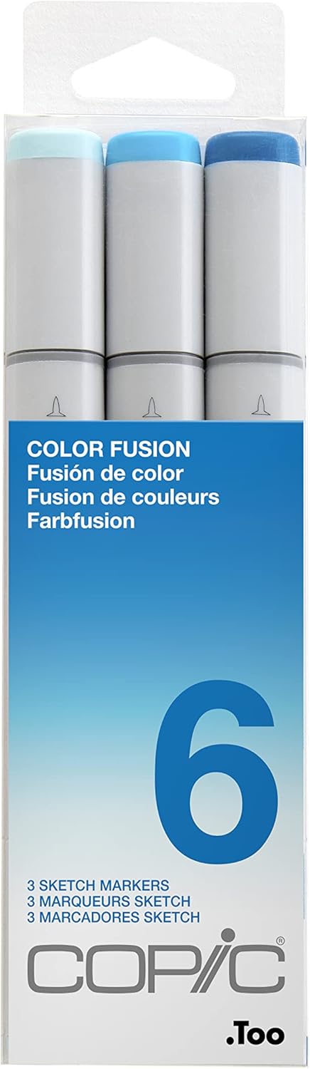 Copic Sketch,Alcohol-based Markers,3pc,Color Fusion #6,Blue