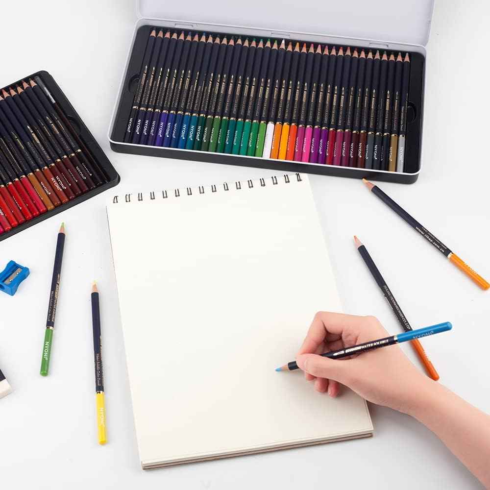 Nyoni 72 Watercolor Pencils Set with Brush