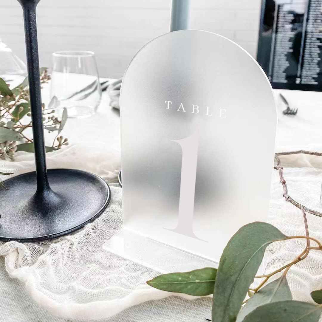 Frosted Arch Acrylic Table Numbers 1-20 for Wedding Reception,5x7 INCH