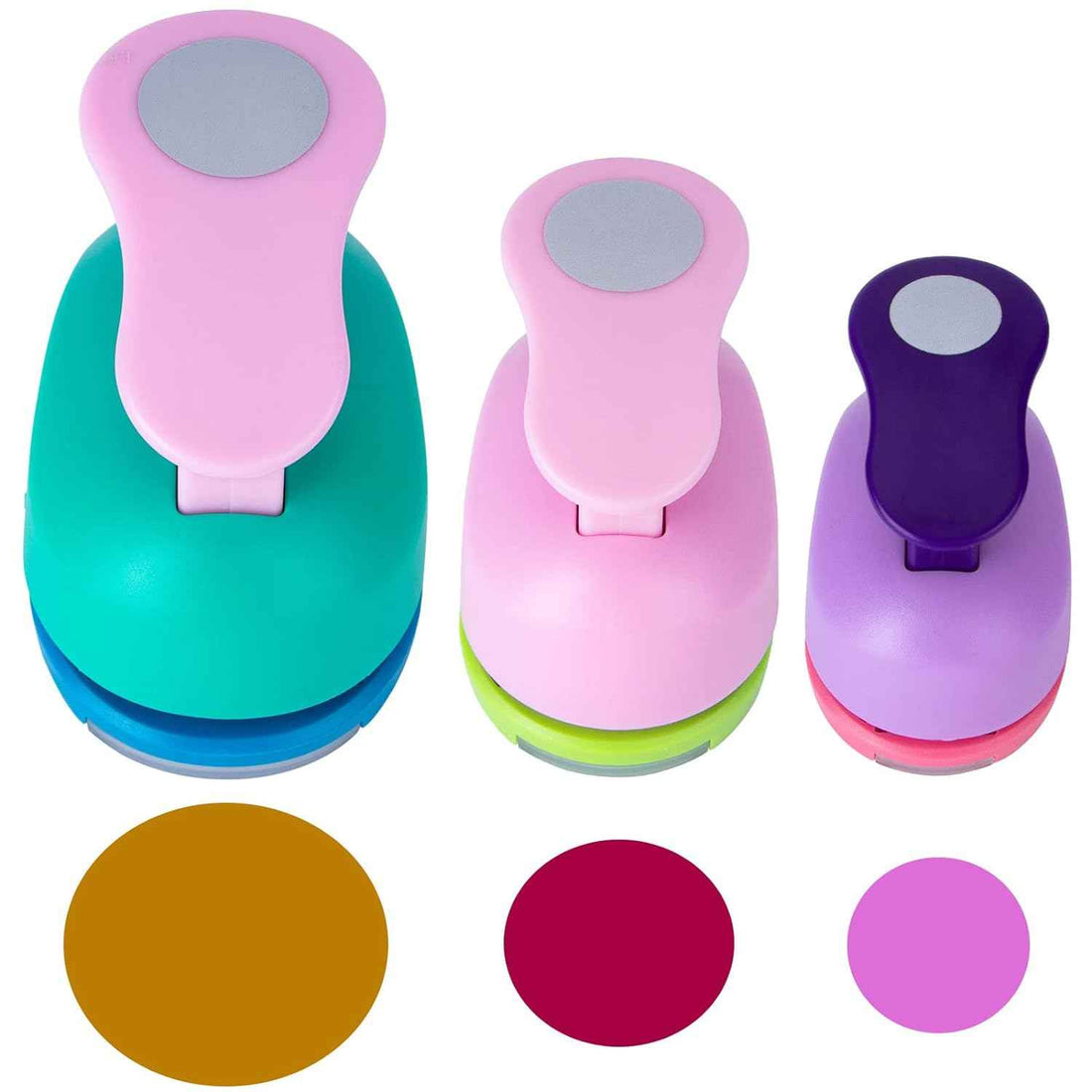 1.5inch 1inch 0.6inch Circle Punch for Paper Crafts 3 Pack