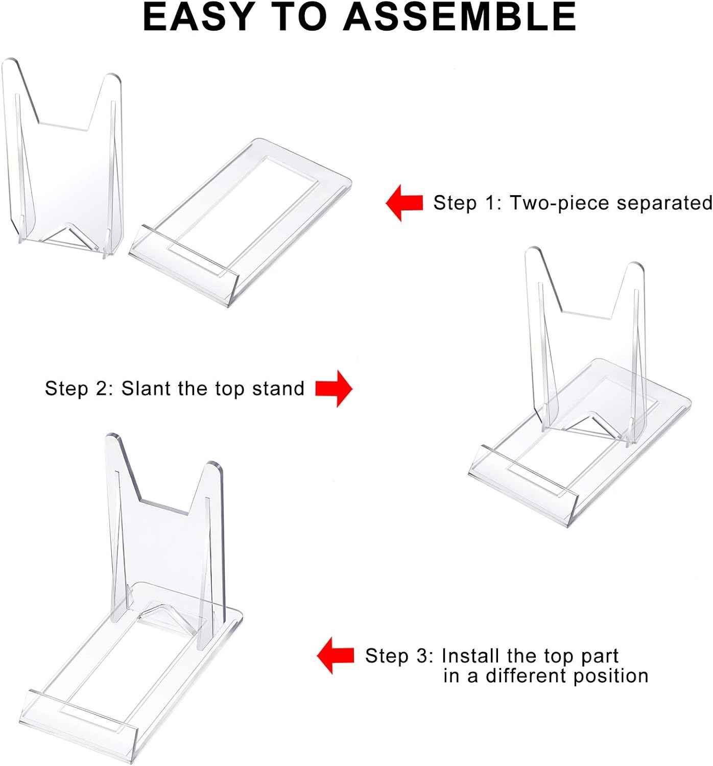 10pcs Mini Acrylic Plate Stands Picture Display Holder