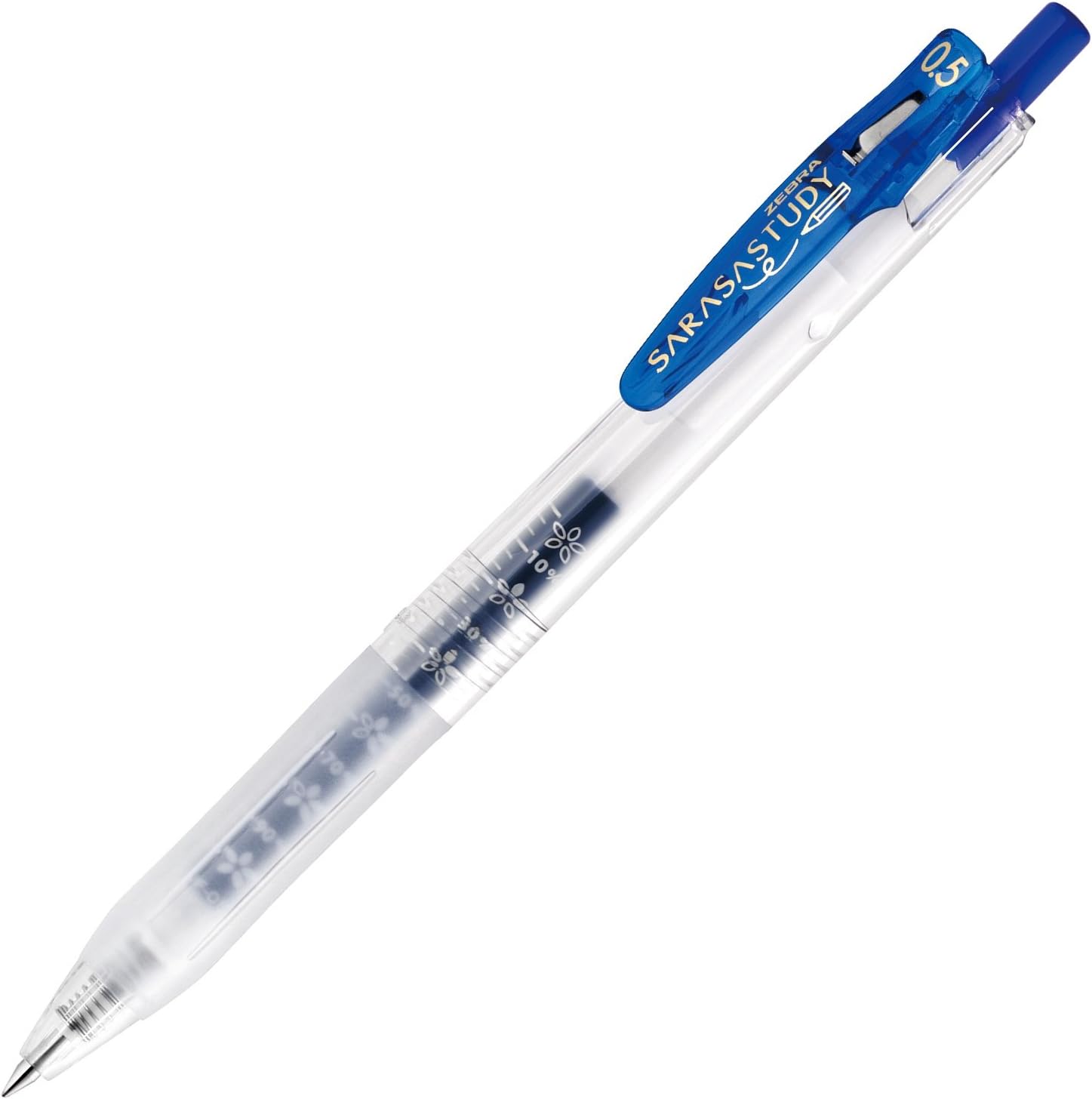 Zebra JJM88 Sarasa Study Gel Ballpoint Pen,0.5,Black,10 Pieces Blue