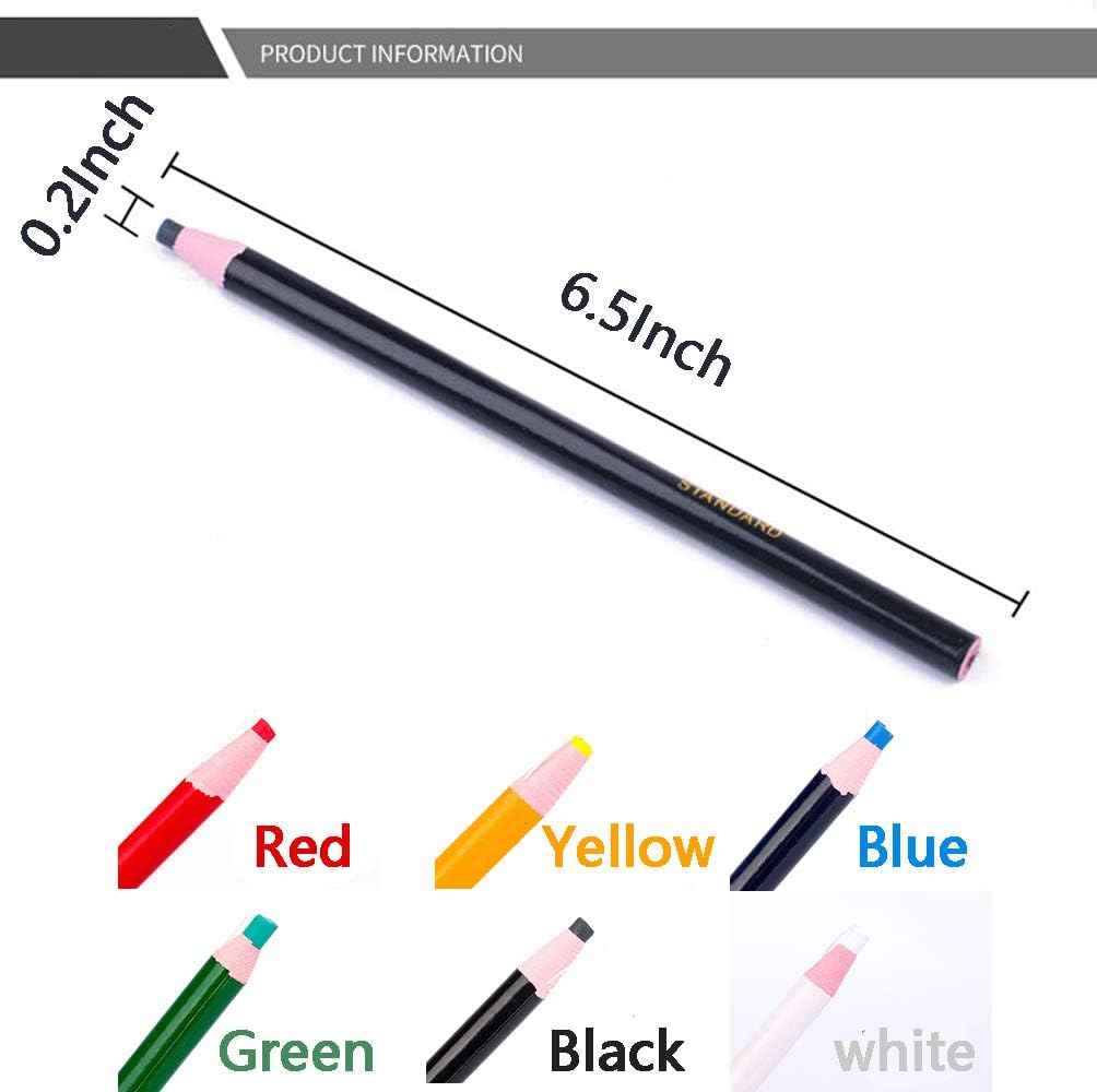 Black sewing marking pencil with pink tip, size shown as 6.5 inch