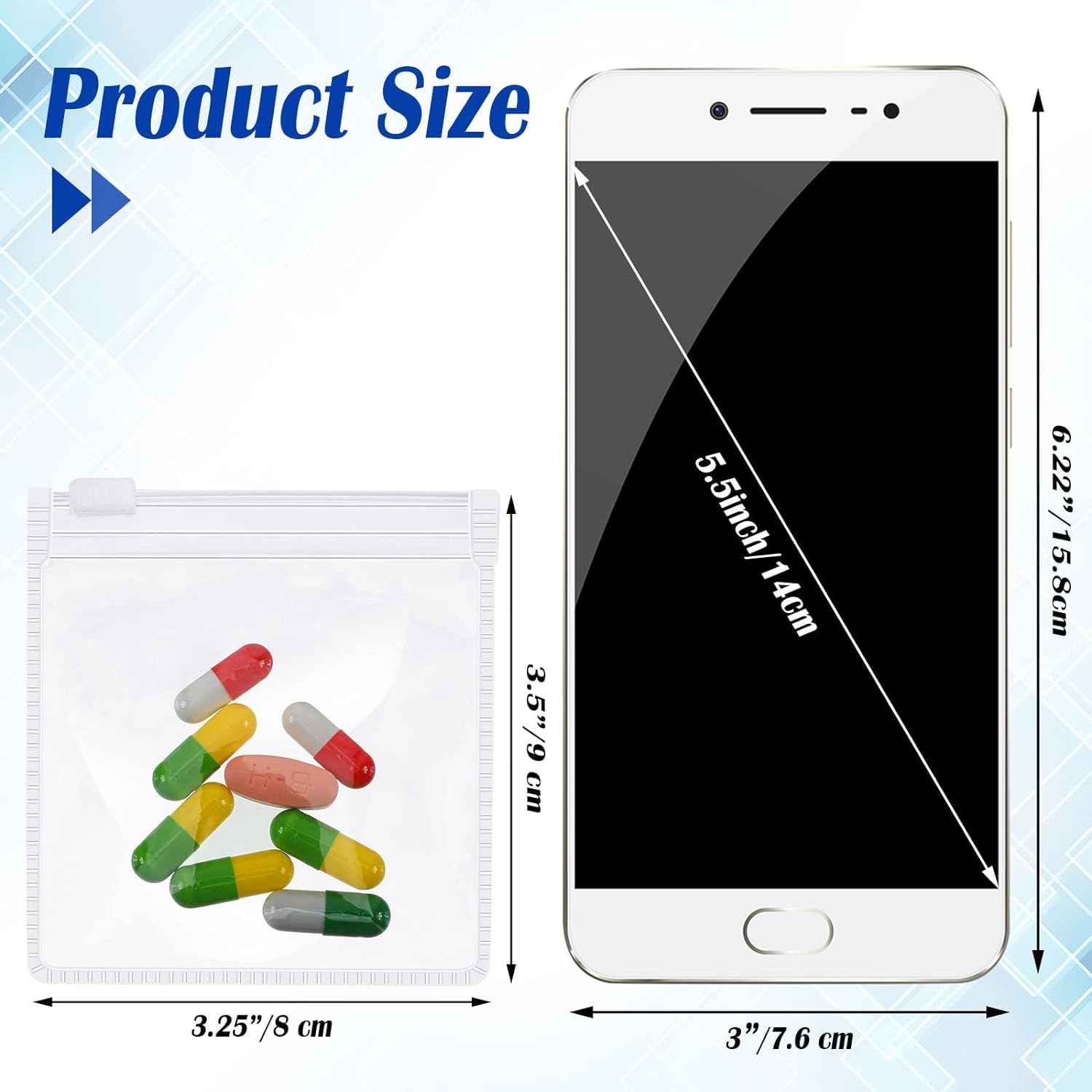 Zippered Pill Pouch Travel Medicine Organizer Storage 24 Pack