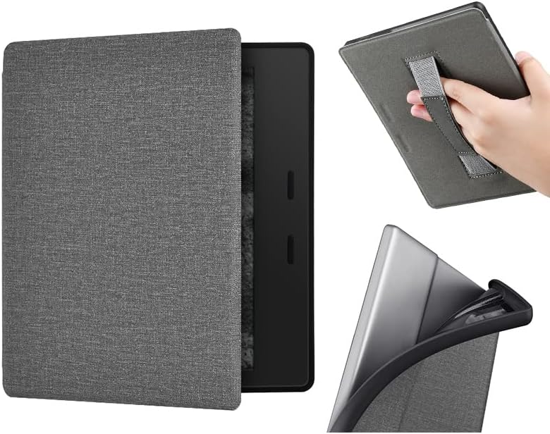 Case Cover for 7" Kindle Oasis with Hand Strap - 2019 Release Gray