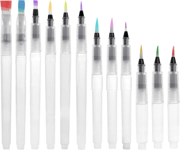 12PCS Water Color Brush Pen Set for All Water Soluble Pigment