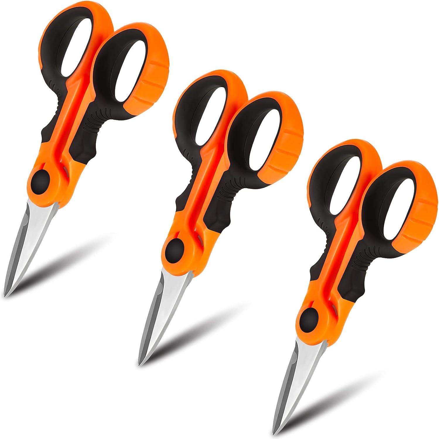 Fishing Line Scissor Heavy Duty 3Cr13 Non Slip Serrated Edge Cutter 3 Pack
