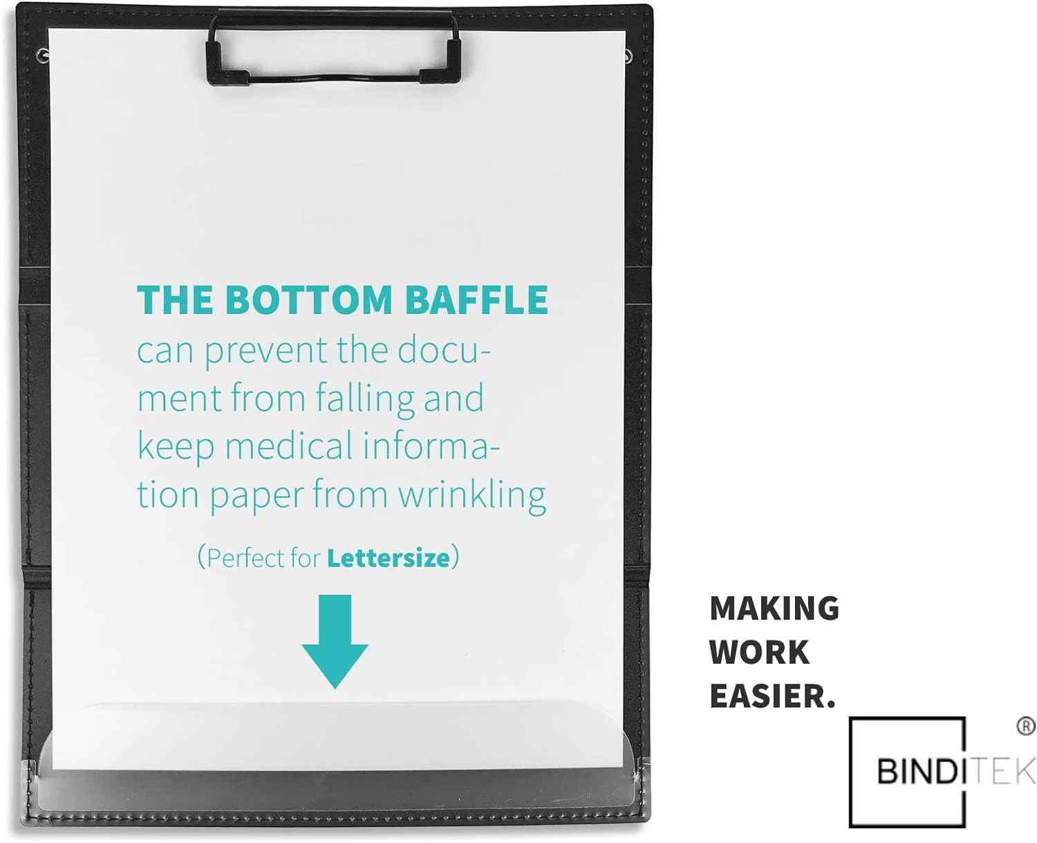 3-Layers Folding Nurse Clipboard with Nursing Edition Cheat Sheets Black