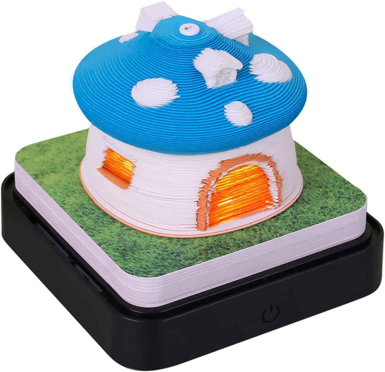 2024 Time Piece Mushroom Calendar Memo Pad with LED Lights Blue