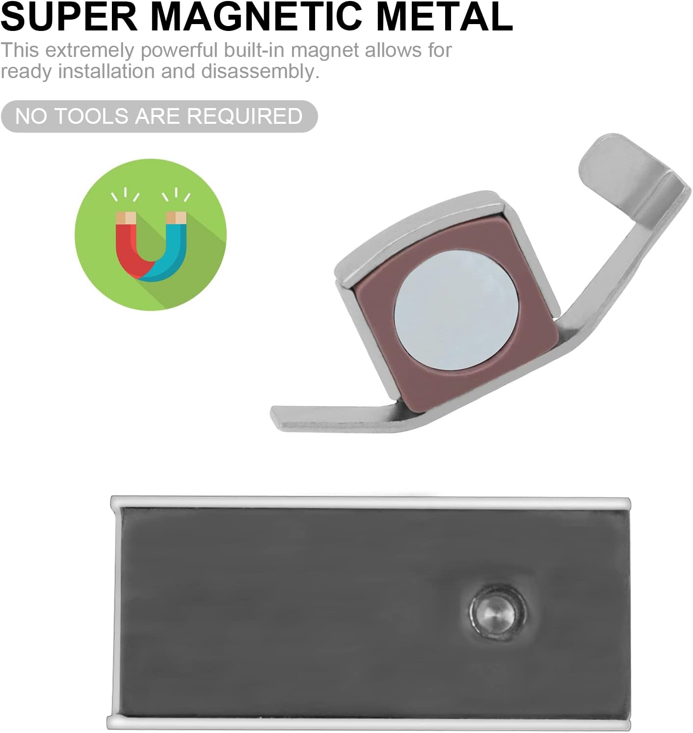 Guía magnética de costura de metal con pieza de sujeción y base rectangular