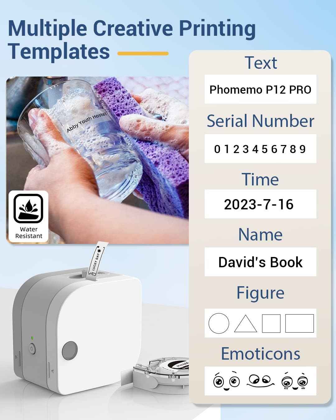 Phomemo P20 Pro Label Maker Machine with Tape,Small Handheld Sticker Printer