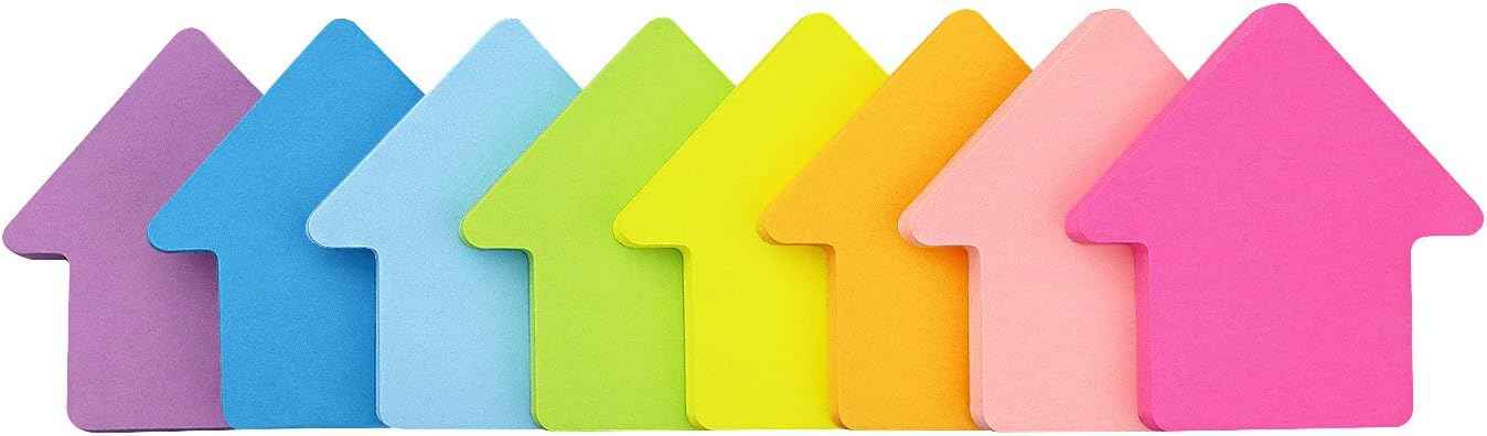 Arrow Shape Sticky Notes 8 Color 75 Sheets/Pad
