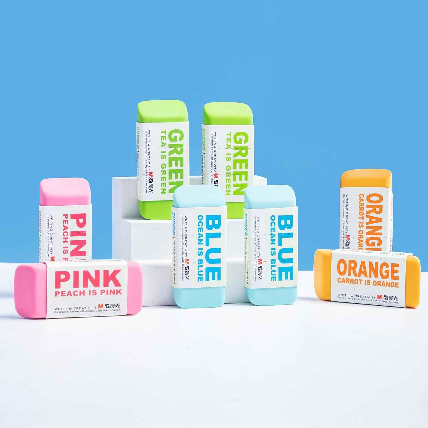 M&G Large Pencil Erasers,8 Assort Colors
