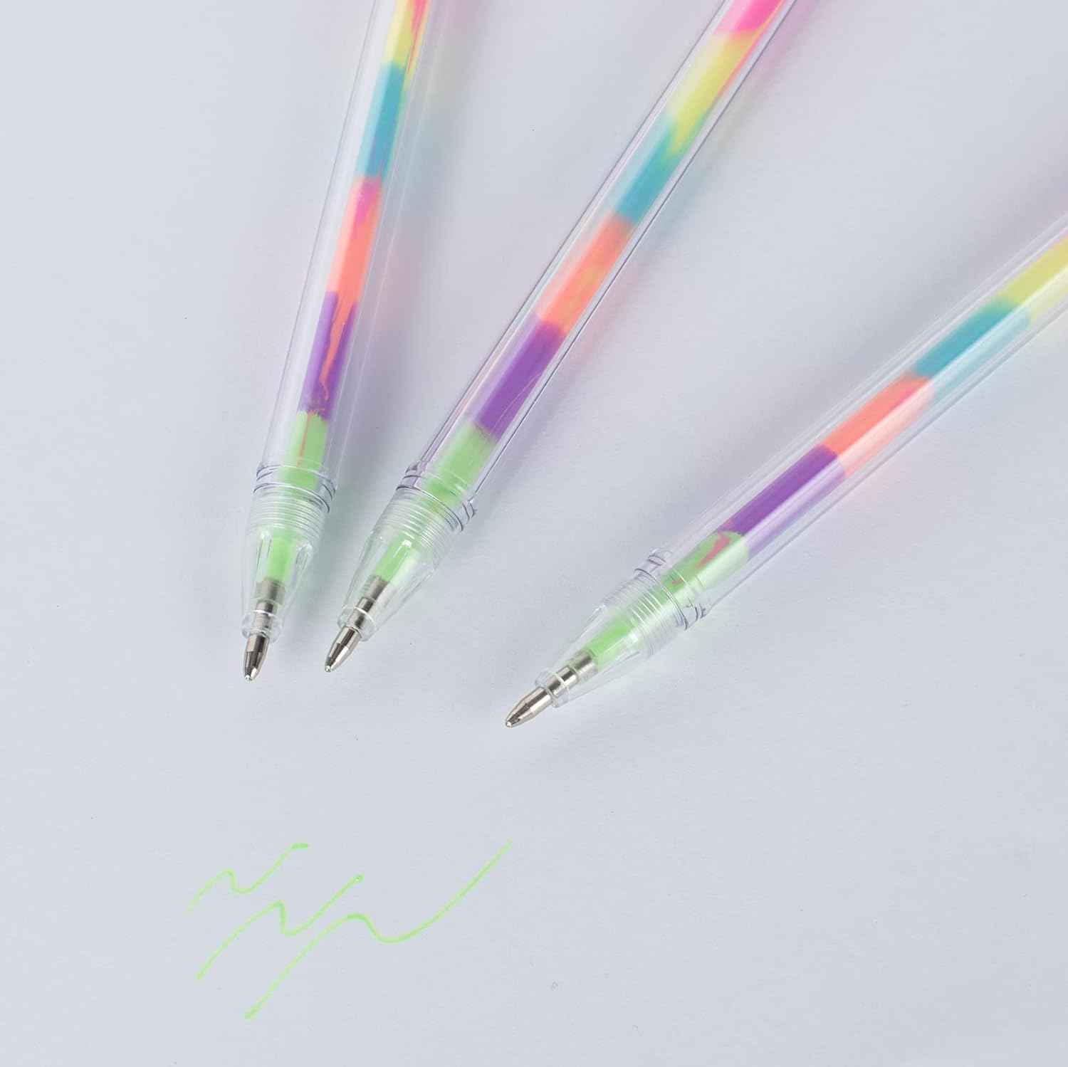 12 Pack Rainbow Color Pompom Gel Pens for Girls and Children