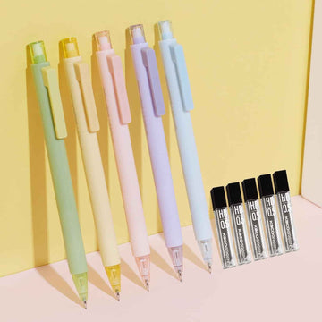 Kaco TURBO Mechanical Pencils with 5 Tube HB Lead Refills 5 Pack