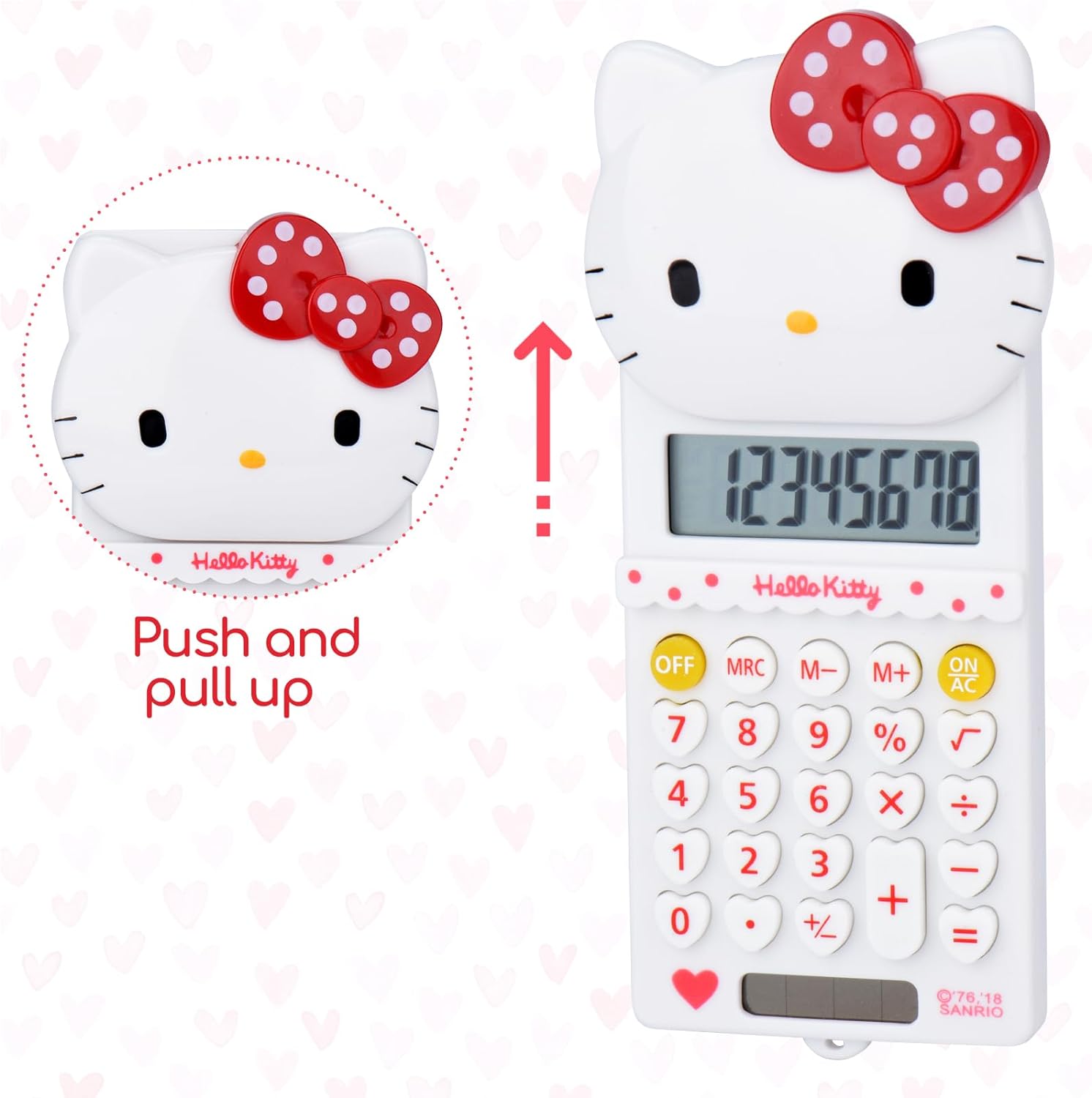 Cute Cat Kitty Kids Calculator 8 Digit with LCD Display white