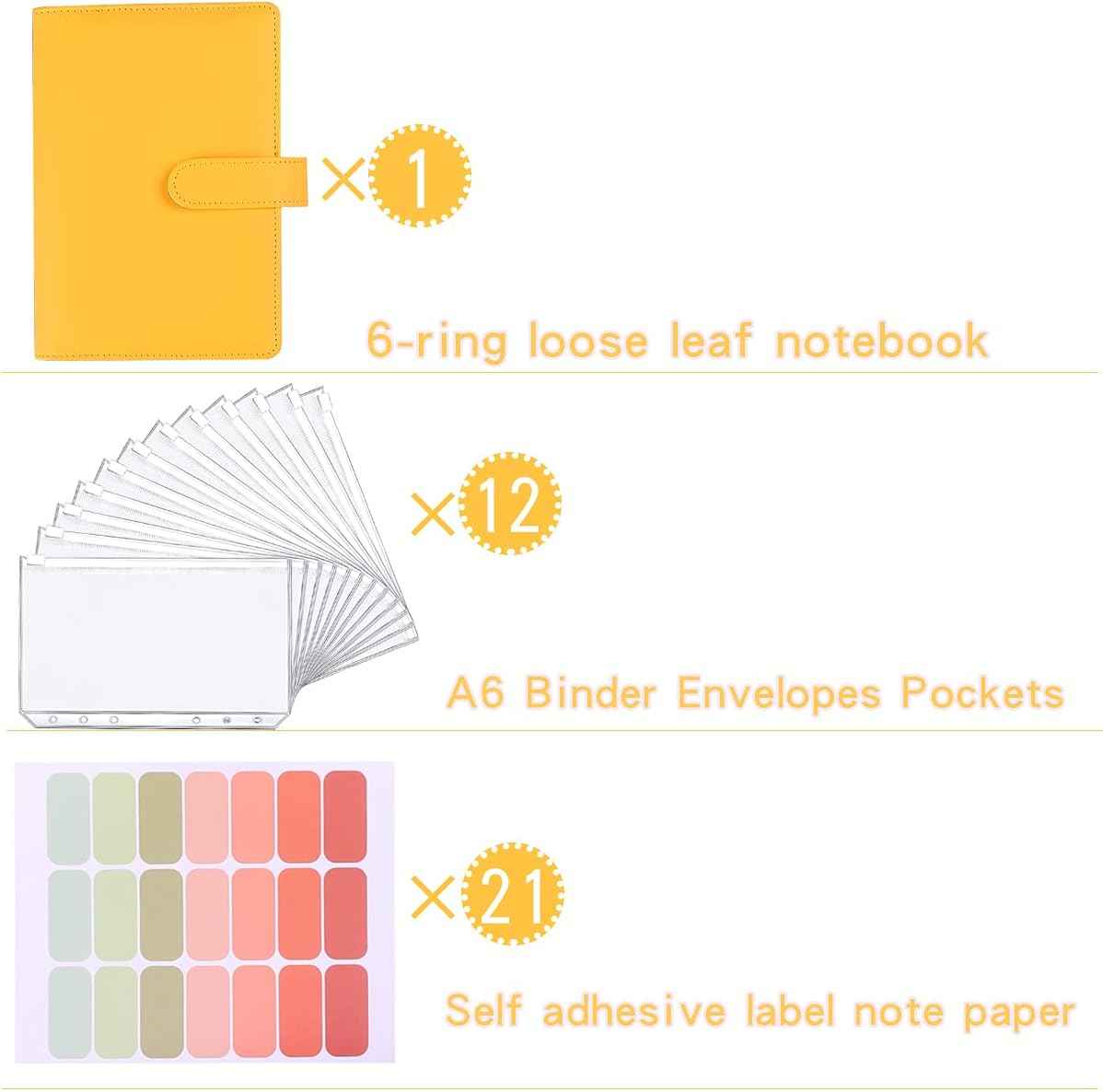 A5 Binder Notebook Financial Management with 12PCS Budget Envelopes