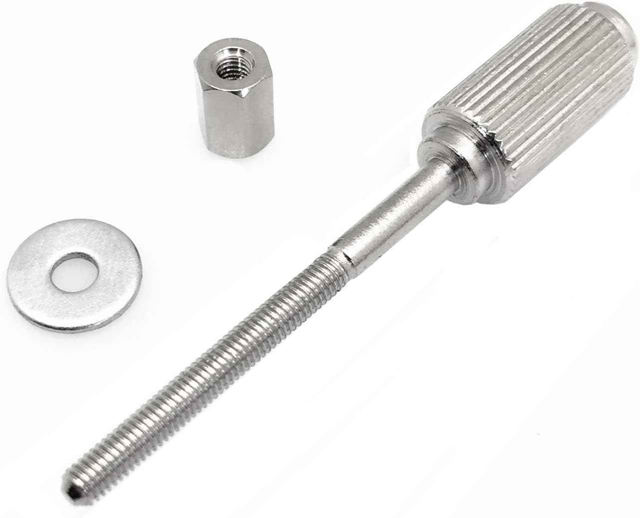 Embroidery hoop screw parts: threaded bolt, ridged cylinder, round metal washer