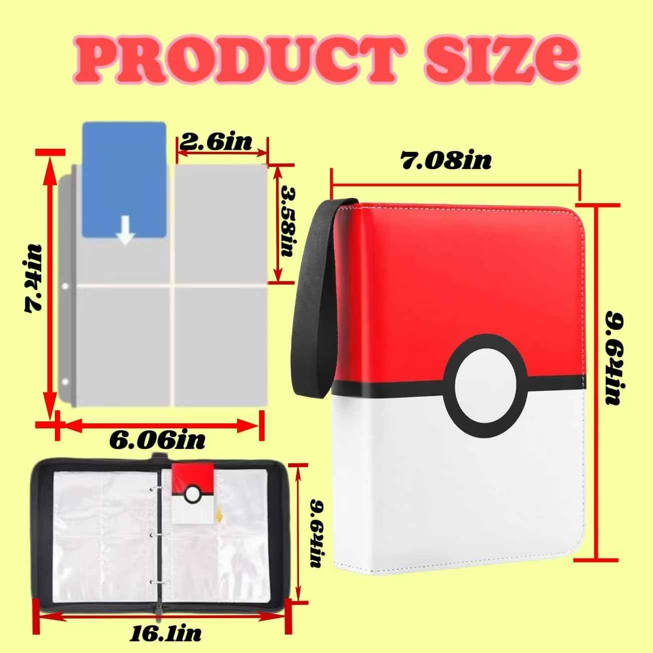 4-Pocket Trading Card Binder Album Holds 400 Cards