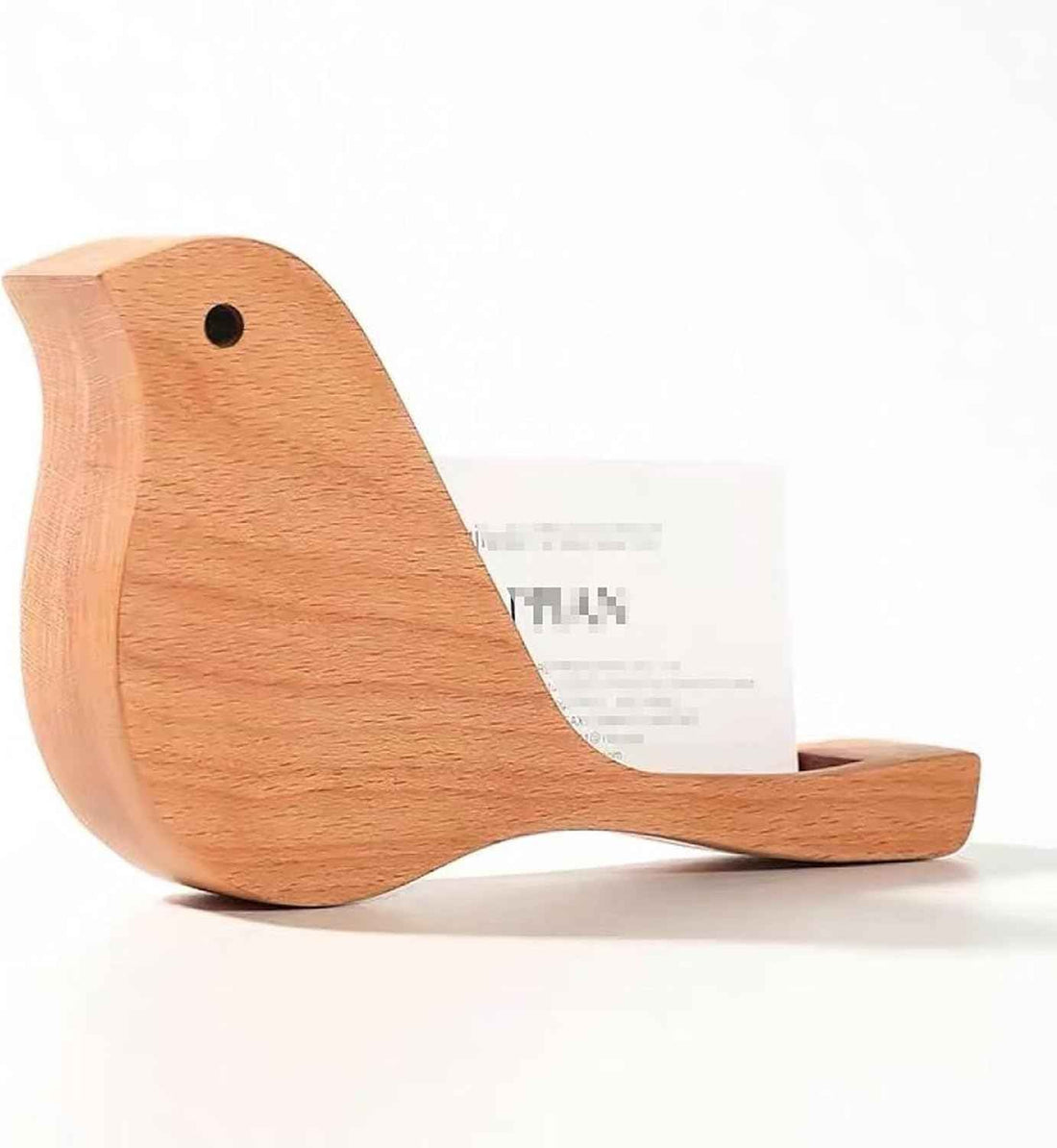 Wooden Business Card Holder for Desk Bird Shape Beach