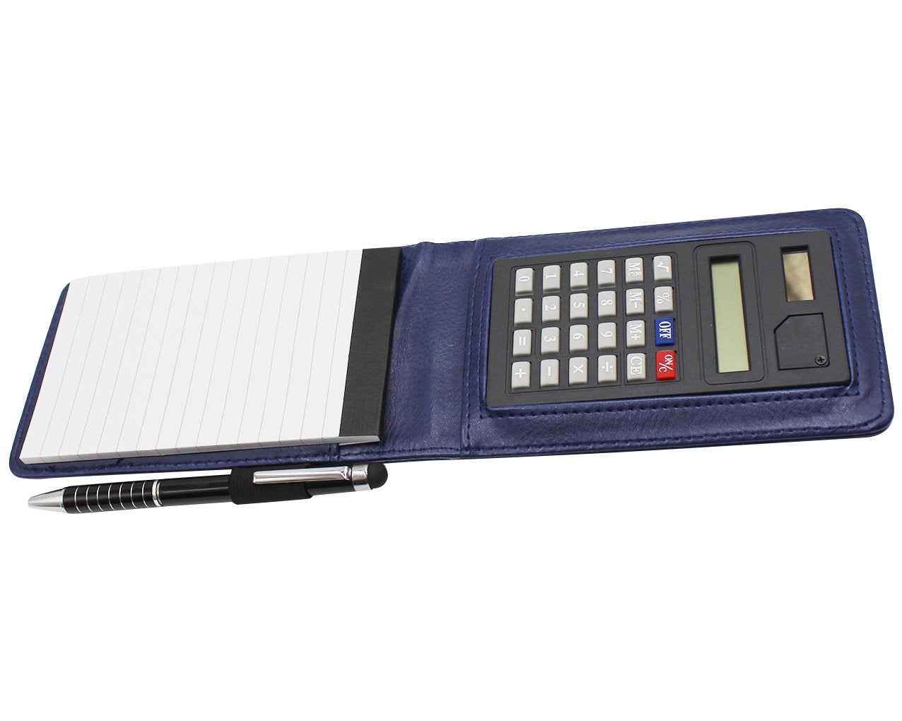 A7 Pocket PU Leather Mini Notepad with Calculator Ballpoint Pen Holder