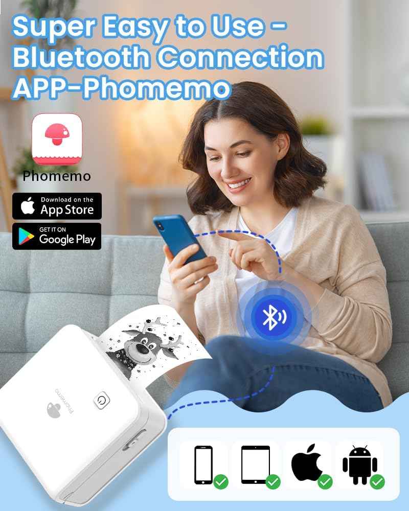 Phomemo M02 Pro Pocket Thermal Bluetooth Photo Printer Type-C Charging