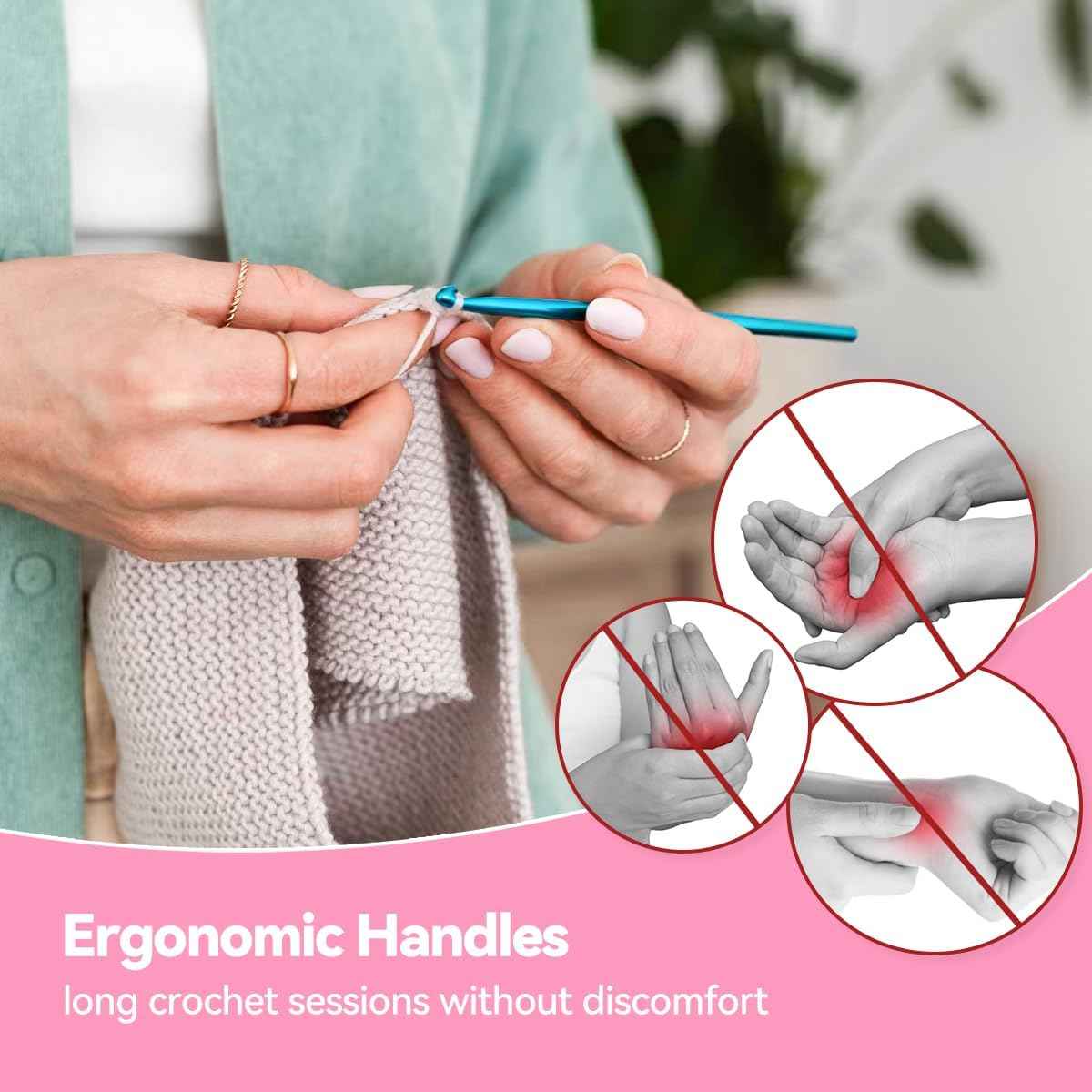 36PCS Large Crochet Hooks Set 6.5MM-15MM Crochet Needles and Accessories