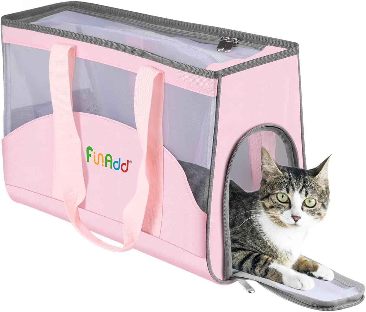 FunAdd Pet Pet Carrier,Airline Approved,for Small Dogs and Cats Pink