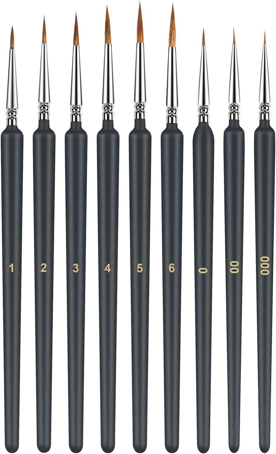 9pcs Miniature Paint Brushes Set for Fine Detailing & Art Painting