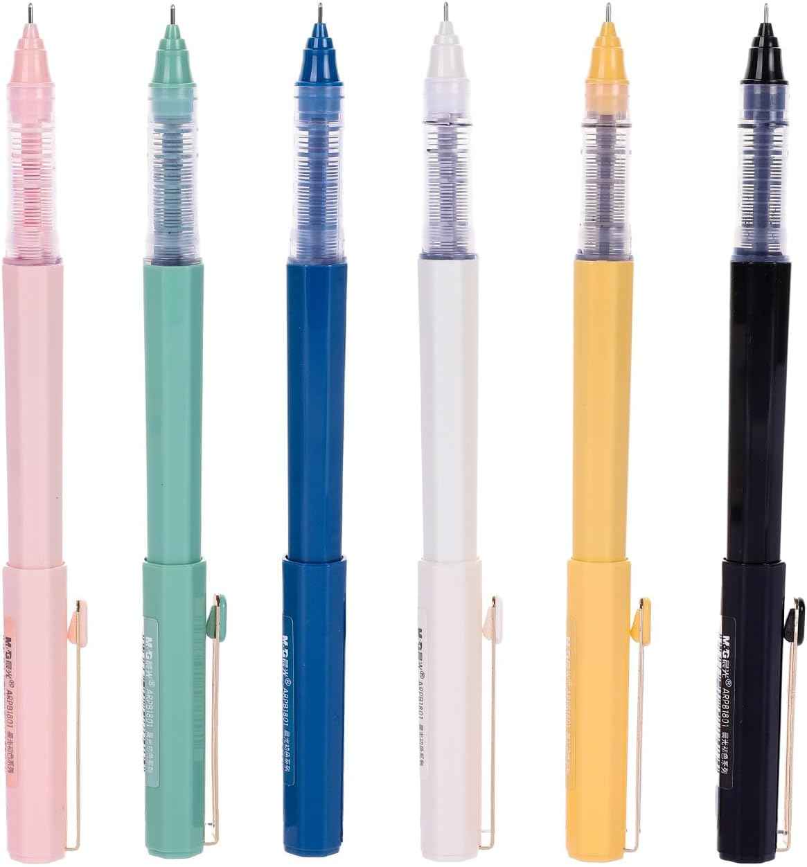 M&G 0.5mm Liquid Rollerball Pens,Black Ink 6 Pack