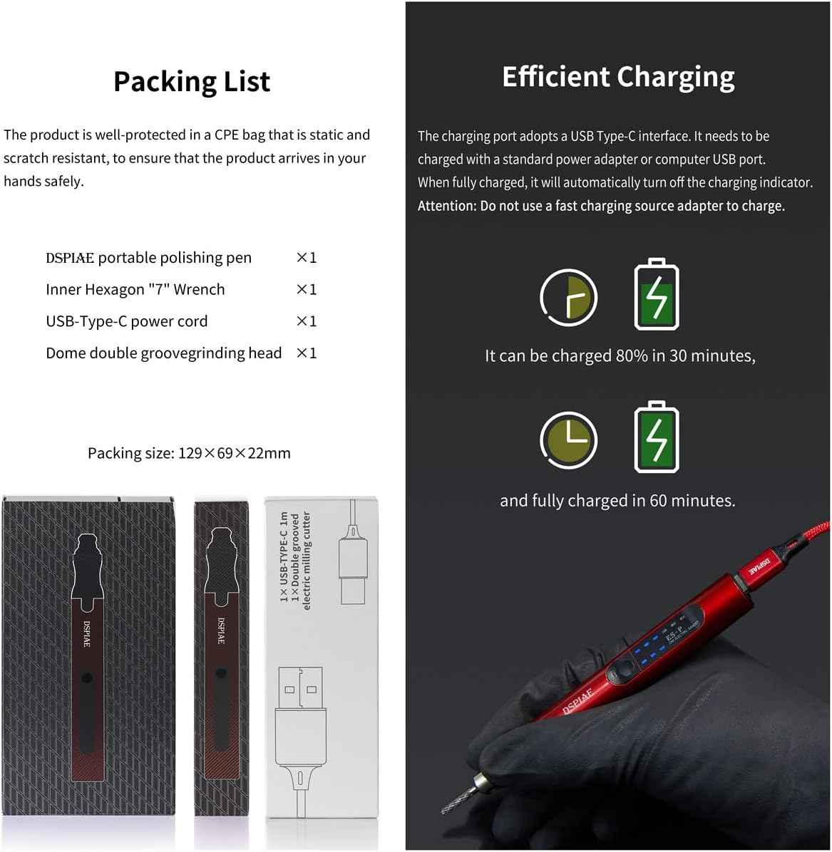 USB Charge Portable Electric Micro Sanding Pen For Hobby Model Craft