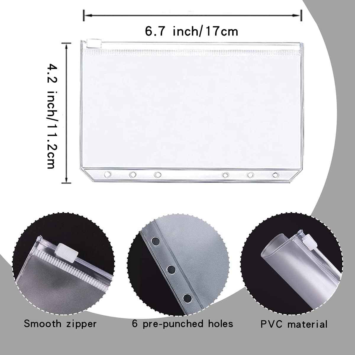 A6 Budget Binder,PU Leather with 12PCS Cash Pockets