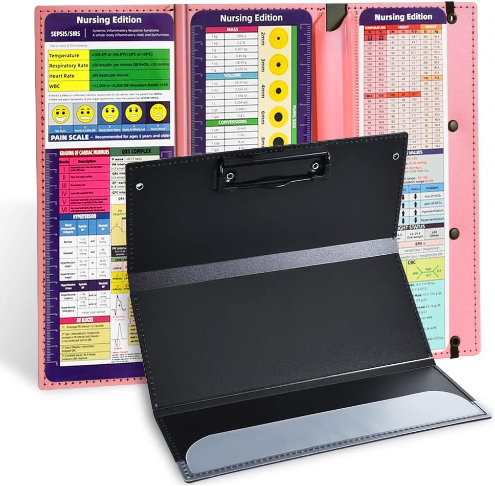 Nursing Foldable Plastic Clipboard 3 Layers with Medical Edition Sheets