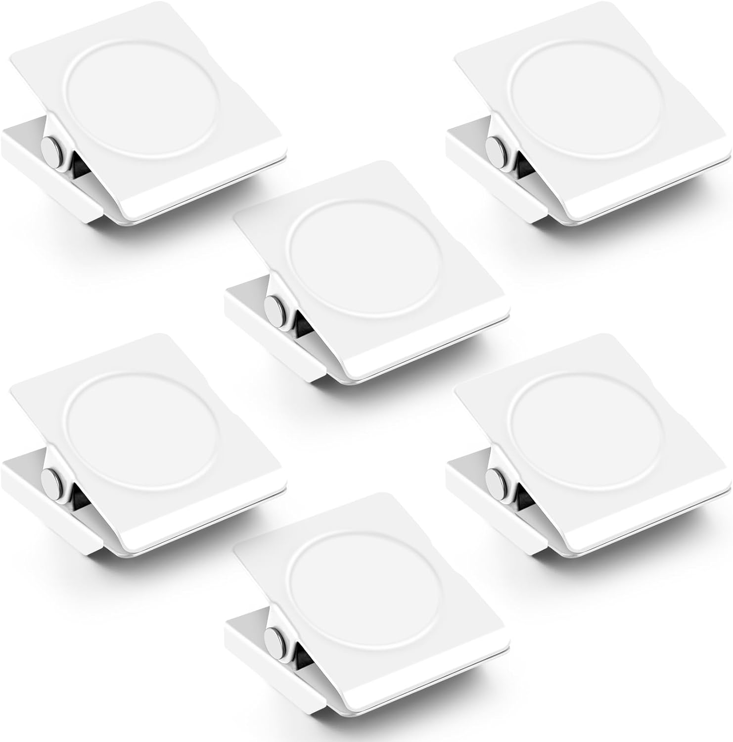 6 Pack Fridge Magnetic Clips Heavy Duty White