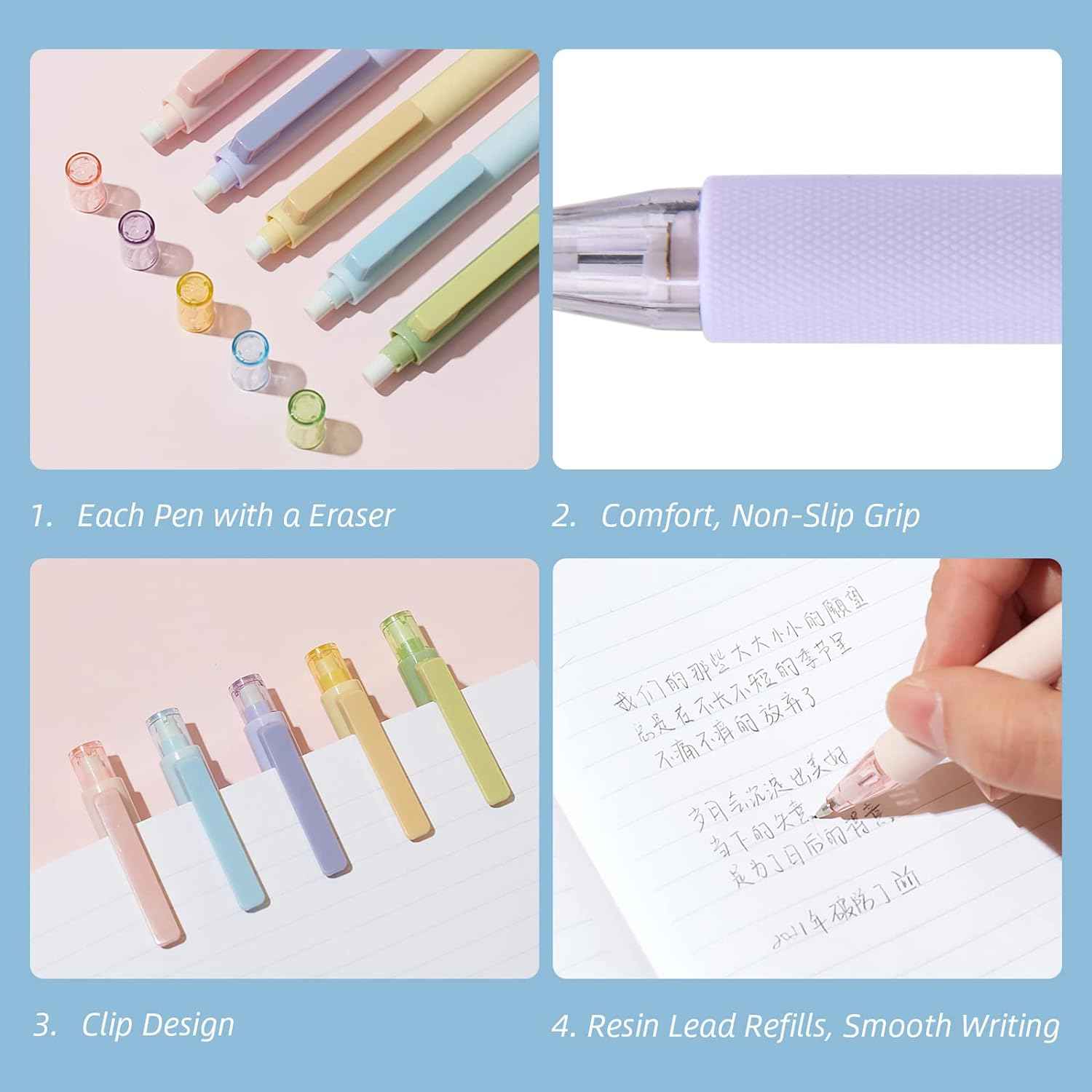 Kaco TURBO Mechanical Pencils with 5 Tube HB Lead Refills 5 Pack