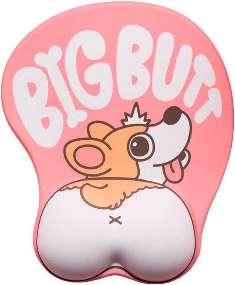Cute Corgi Dog Butt Anime Mouse Pad with Wrist Support B-Pink