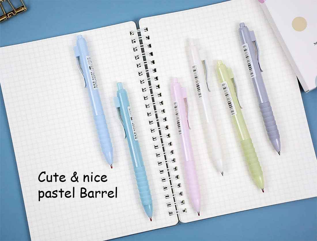 COLNK Retractable Gel Pens Black Ink,Fine Point 0.5mm 6-Count