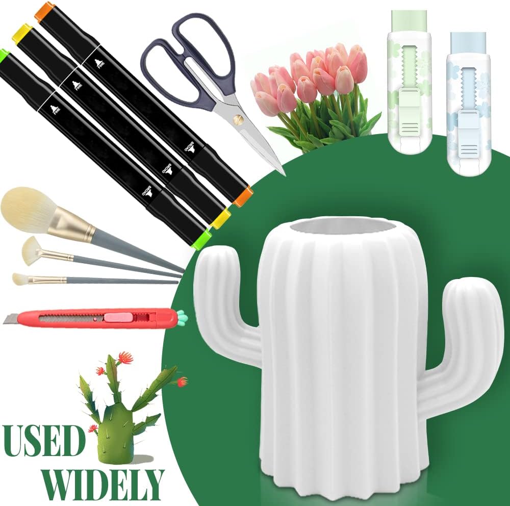 3 Pack Cactus Cute Pen Pencil Holders for Desk
