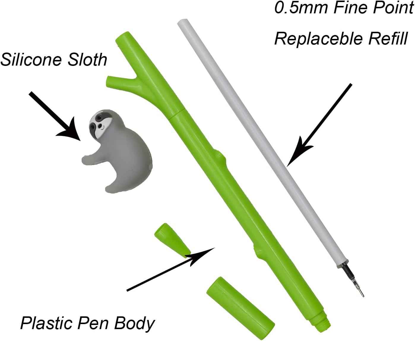 9PCS Cute Sloth Pens Kawaii Bradypod Climbing Tree Pens 0.5 mm