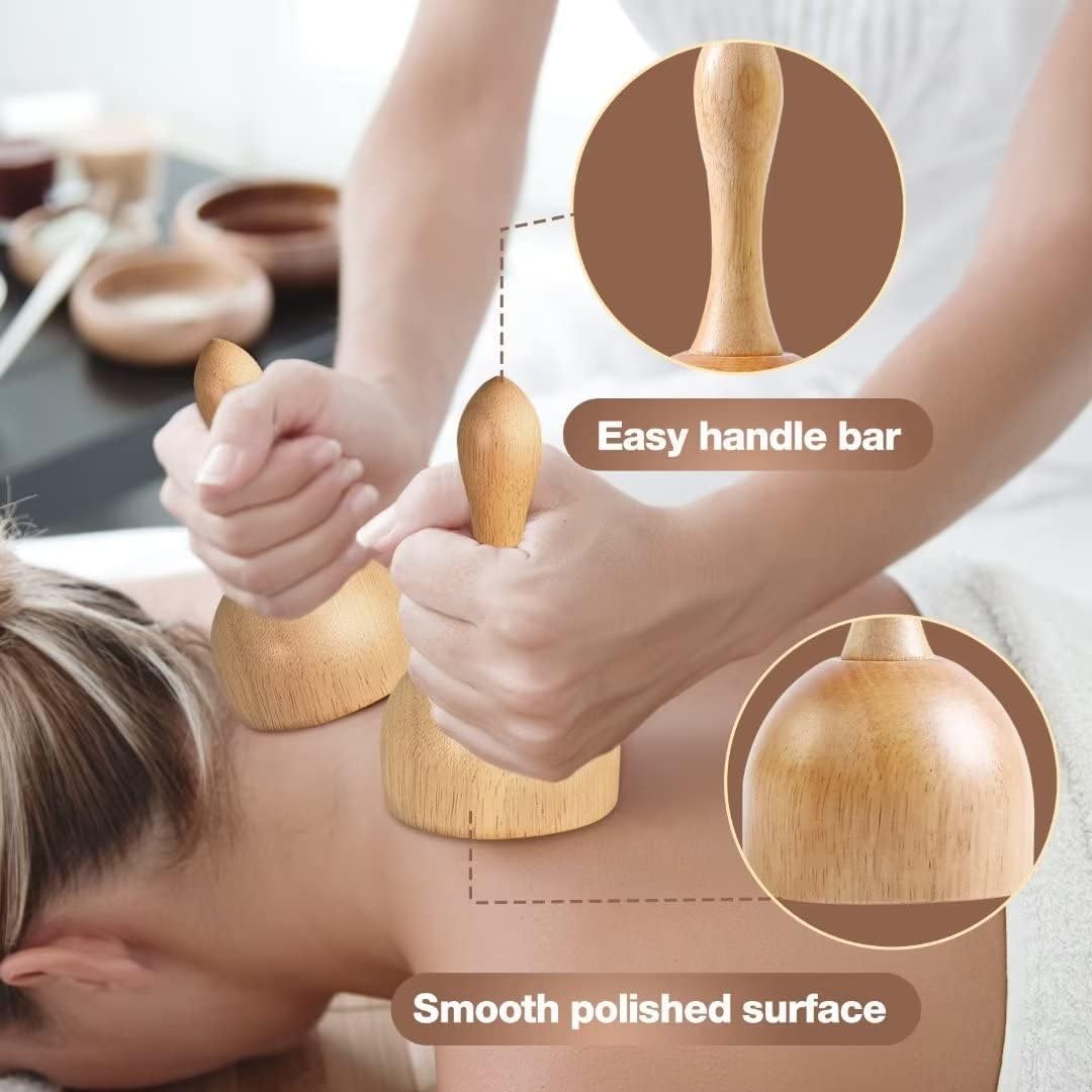 Lymphatic Drainage Wooden Therapy Massage Tools 5 Pack