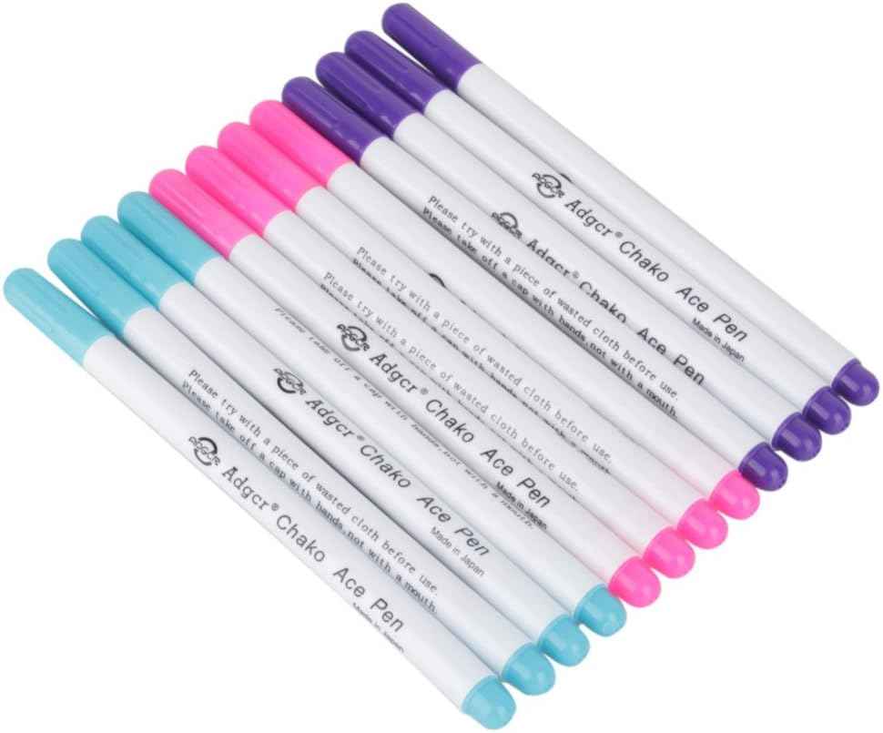 12pcs Disappearing Ink Marking Pen,Air Water Erasable Pen Fabric Marker