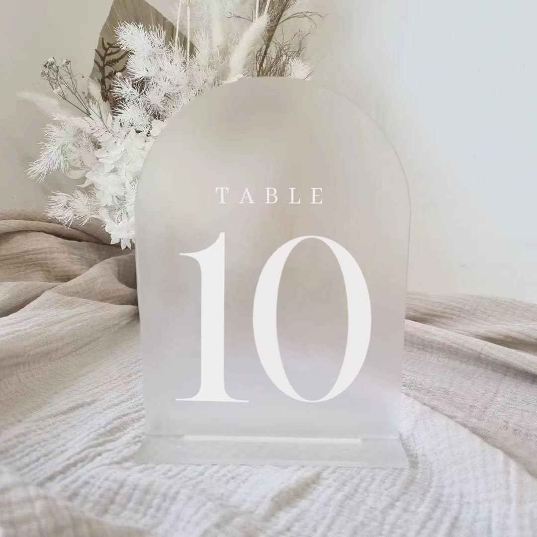 Frosted Arch Acrylic Table Numbers 1-20 for Wedding Reception,5x7 INCH