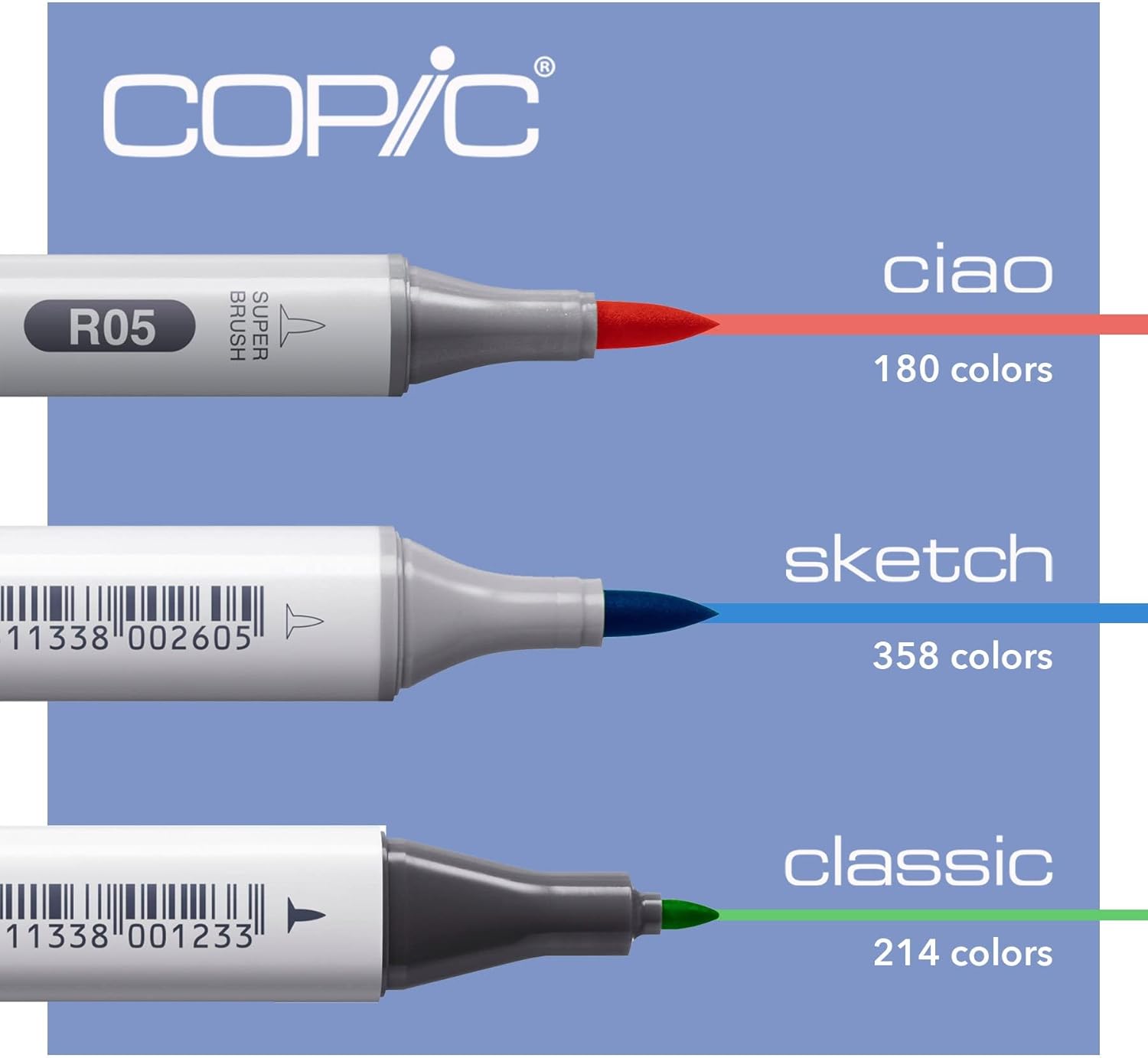 Copic Ciao,Alcohol-based Brush Markers,6 Color Primary