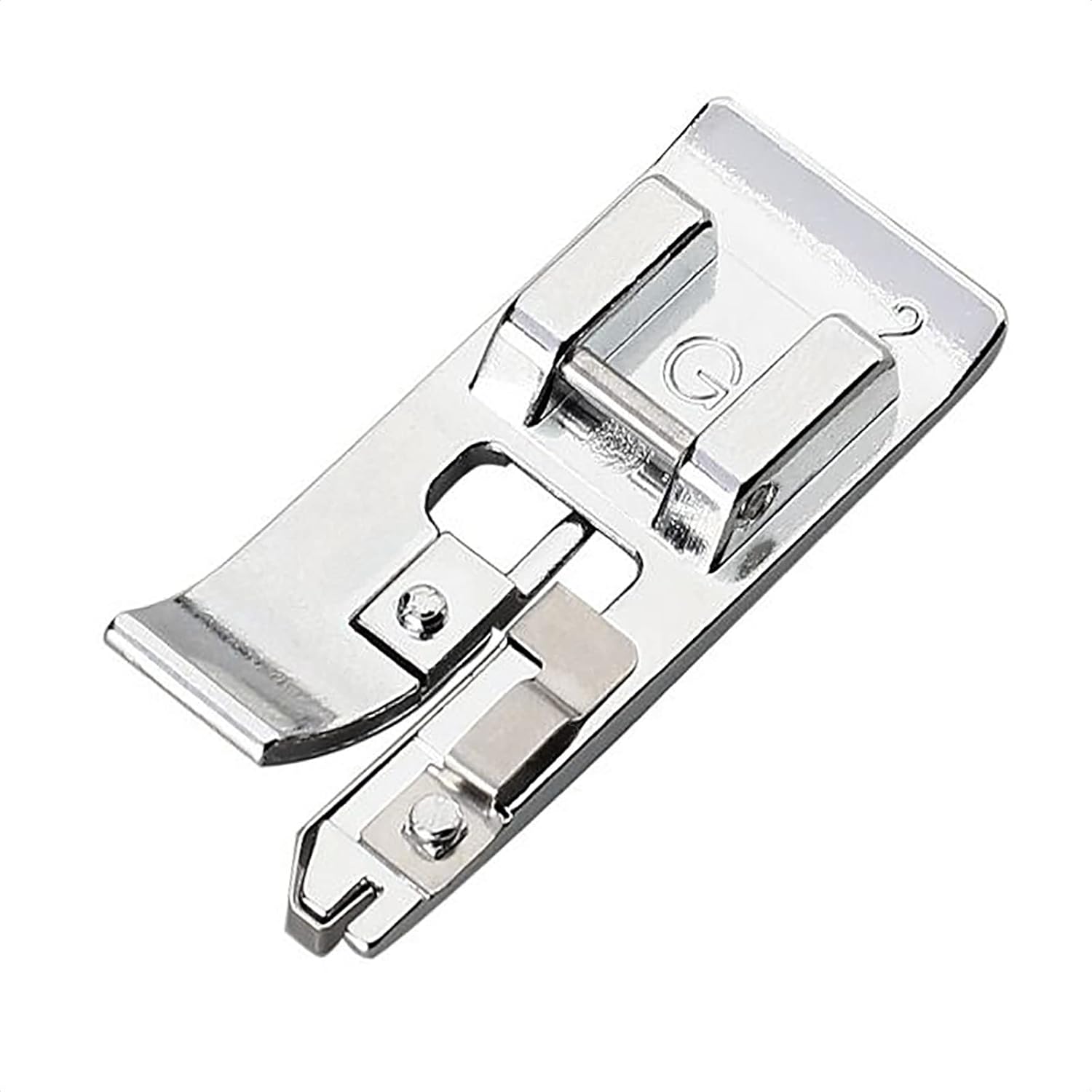 Snap-on overcast presser foot with metal base and adjustable guide for sewing machine