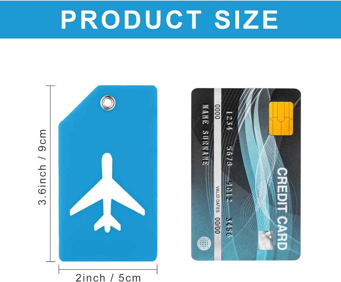 8Pcs Silicone Luggage Suitcases Tags for Travel Luggage Name Tags Sky Blue