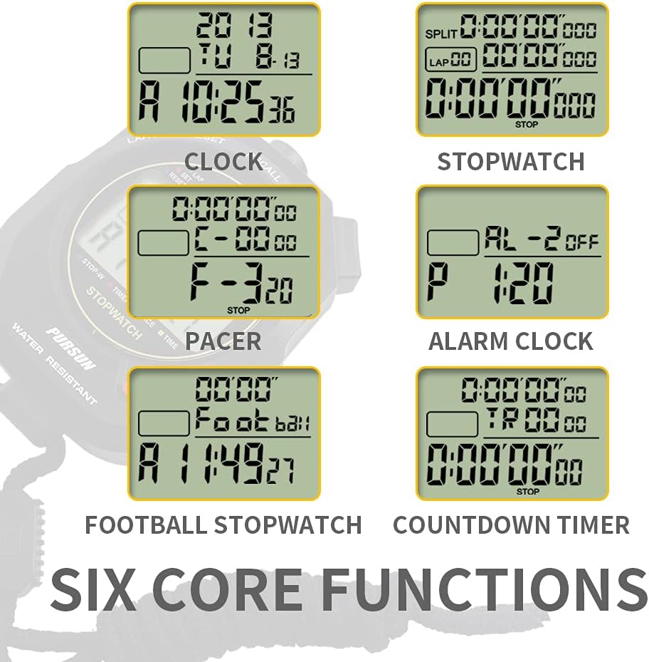 PURSUN PS-1003 Professional Stopwatch Timer for Sports 100 Lap