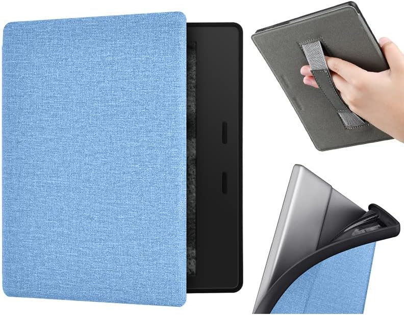 Case Cover for 7" Kindle Oasis with Hand Strap - 2019 Release Light Blue