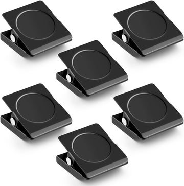 6 Pack Fridge Magnetic Clips Heavy Duty Black