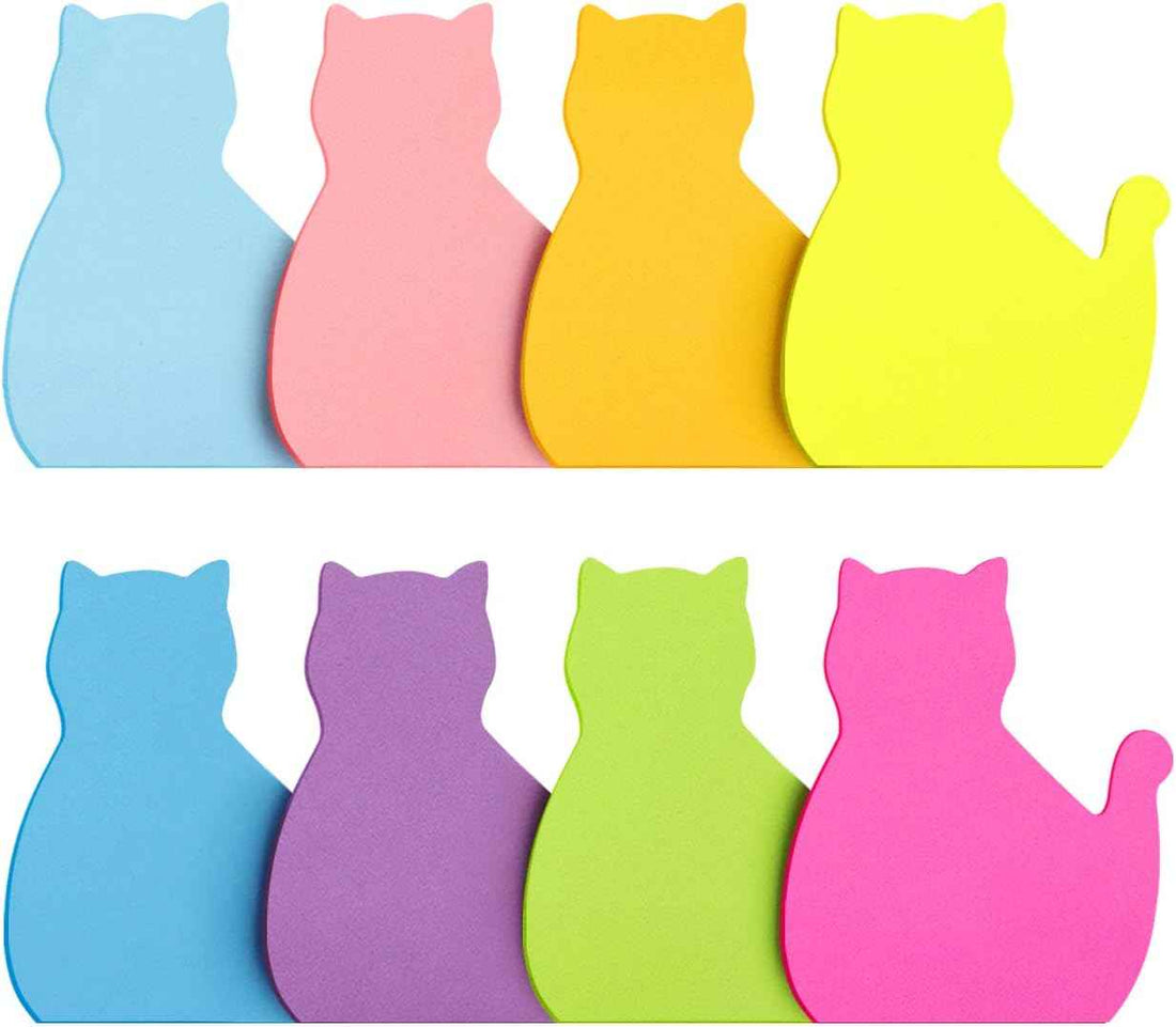 Cat Shape Sticky Note 8 Color 75 Sheets/Pad